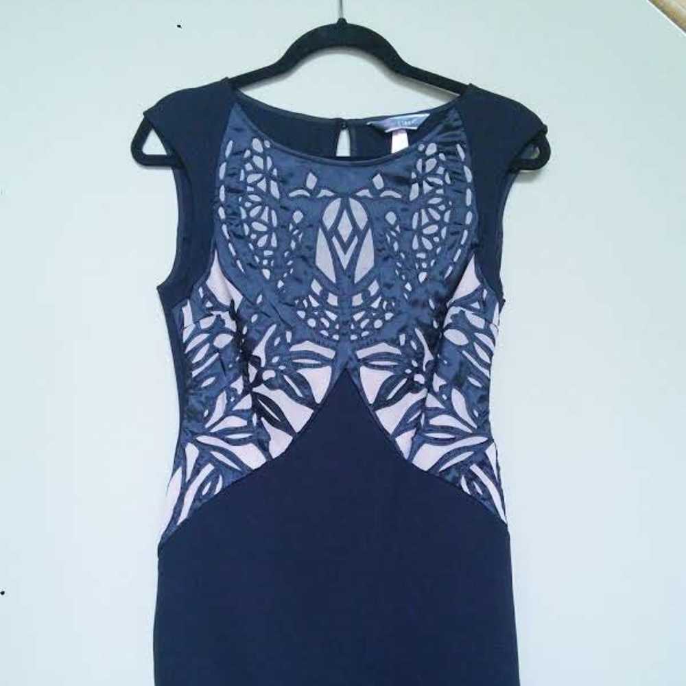 Lace Illusion Cocktail Dress (sz 6-8)